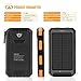 Solar charger Soluser 10000mAh Portable Solar Power Bank, IP67 Waterproof Dual USB Ports Battery Bank with 2 LED Flashlight, Compass for smart Phone, cell Phone, iPhone, Samsung, lg phone, Android pho