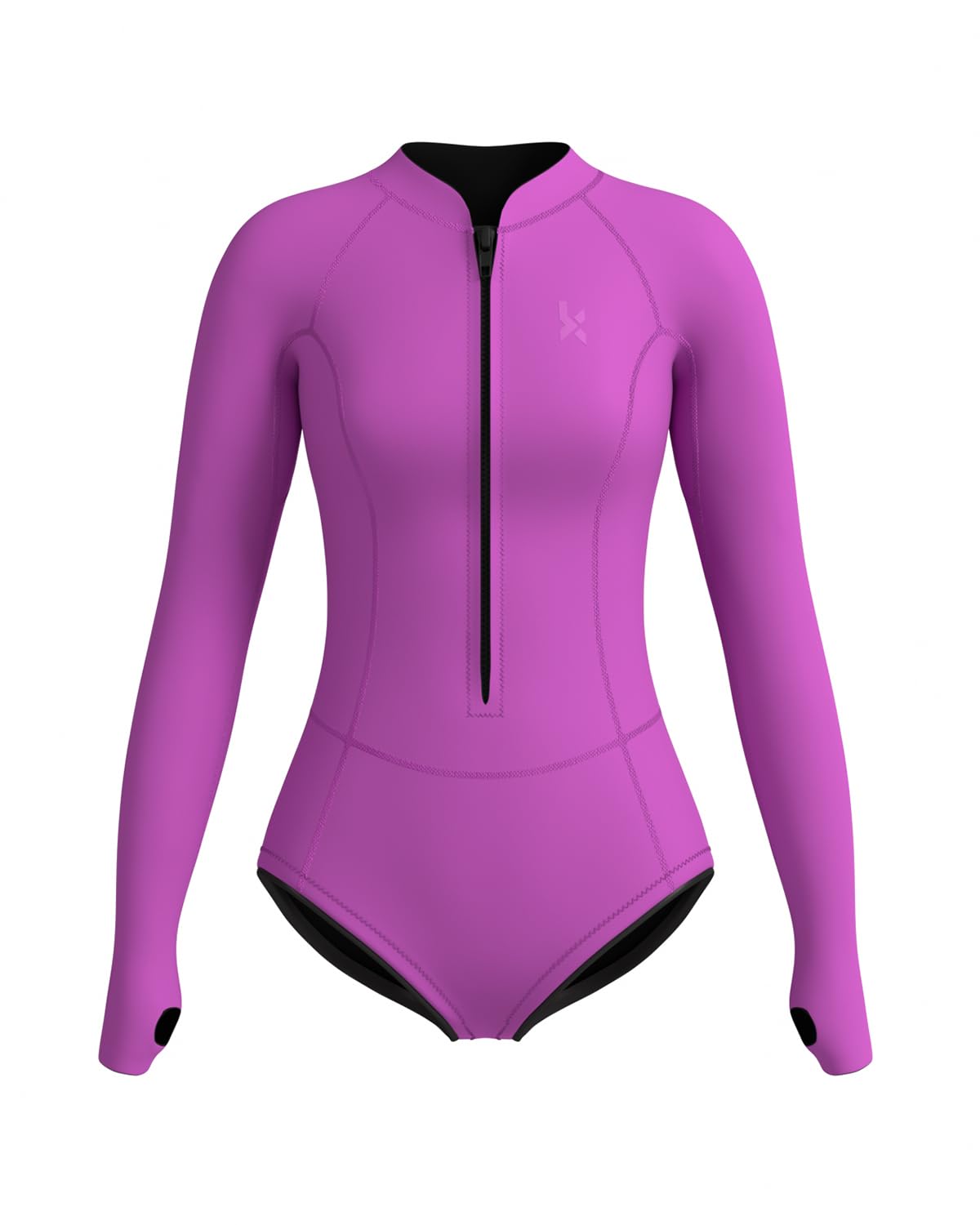 Photo 1 of KMT Wetsuit for Women, Womens Long Sleeve Shorty Wet Suits 2mm Front Zipper Springsuit Surfing Surf-wear Diving Swimming Scuba One Piece, Size 10