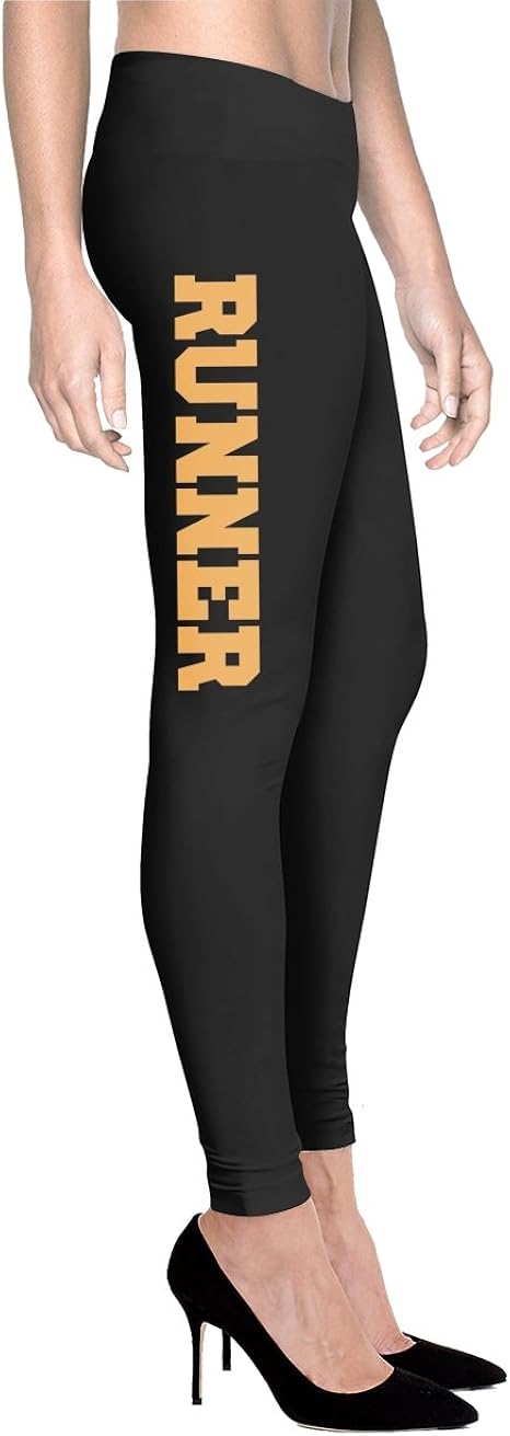 Amazon.com: Printed Leggings Runner - Women Comfort Fit Legging - Black: Clothing