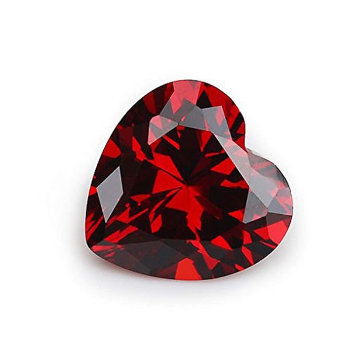 Buy Ratnagarbha Natural red Cut Heart Shape Faceted Loose gem Stone, 3 mm 50 Piece