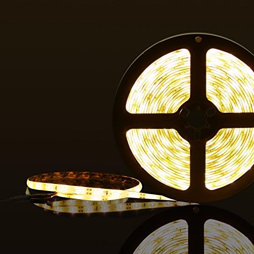 LED Strip lights-16.4ft/5m Flexible Strip Light, 300 LED Warm White Under Cabinet Lighting Strip, Waterproof LED Tape