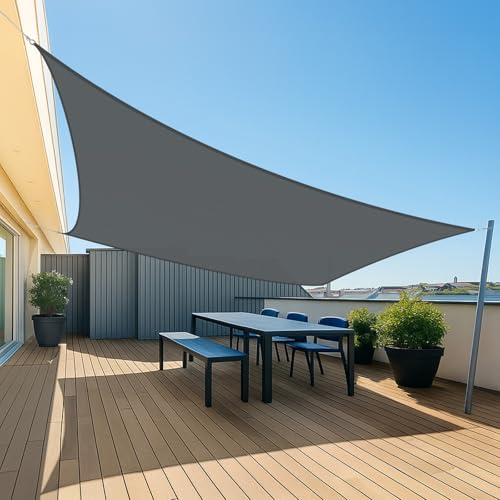 UMI Sonnensegel Wasserdicht 2,5x3,5m Rechteckig Sonnenschutz Wetterschutz PES Polyester Segel Baldachin 95% UV Schutz mit Seilen für Garten Balkon Ter