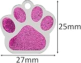 LARRYROO Personalised Engraved Pet Tag Paw Shape Glitter 27mm Yellow view 4