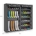 UDEAR Shoe Rack Portable Boots Storage Free Standing Shoe Organizer with non-woven Fabric Cover Grey
