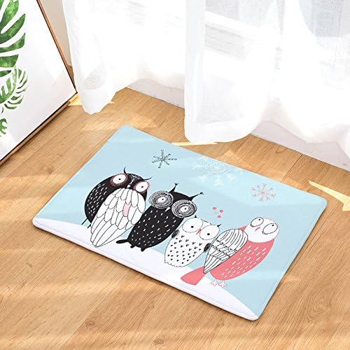 Cute Owls Entryway Doormat Beach Welcome Mats Rugs Indoor/Outdoor, 18-Inch by 30-Inch
