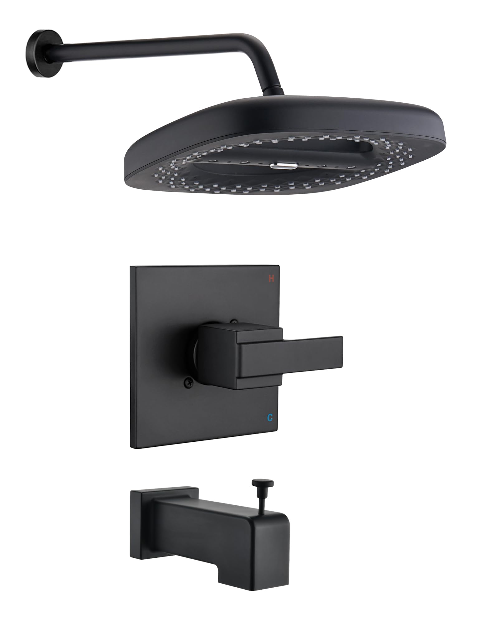 Photo 1 of Ultrimkit 12" Rainfall Shower Faucet Compatible with Delta 13/14 Series Tub Trim Kit, 3 Setting Shower Head, Shower Faucet System, Matte Black (Valve& Catridge Not Inclued)