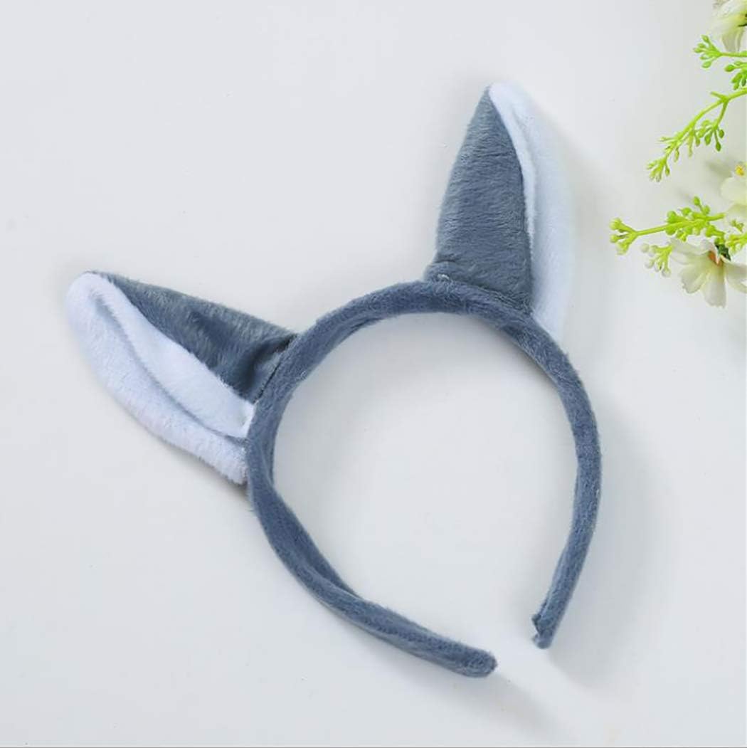 She's Shining Halloween Cosplay Wolf Ears Headband Tail Set Fancy Dress Animal Costume Three-Piece Suit, Grey - Image 3