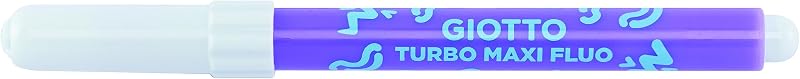 Turbo Maxi, marcadores de ponta de fibra de tinta fluorescente, ponta larga, 5 mm de chumbo, cores variadas Fluo, 8 unidades