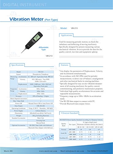 VM-213 Piezoelectric Transducer Vibration Meter Pen Tester Vibrometer Displacement Gauge