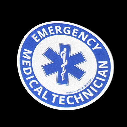 4-Pack 2 inch Reflective EMT Round Sticker for Emergency Medical Technician on Helmet, Equipment, Vehicle Waterproof Disinfectable Decal Small - Thumbnail 2