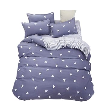 Amazon Com Ughome Bedding Queen Duvet Cover Set Blue Gray
