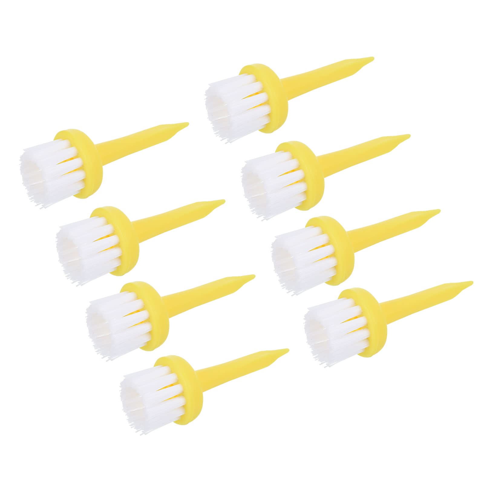 PATIKIL Golf Tee Brush Top 2 Inch, 12 Pack Unbreakable Plastic Golfing Tees Low Friction Resistance for Men and Women, Yellow