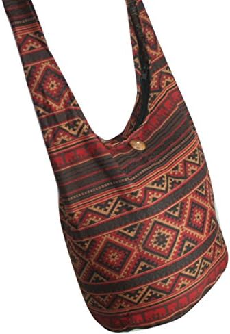 Elephant Square Crossbody bags Shoulder Bags Messenger Bags Hobo Hippie Bag Hippie Bohemian Purses (Dark Red Wine)