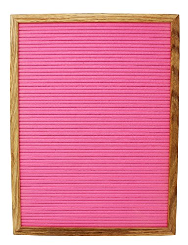 12 x 16 Changeable Letter Board - Hot Pink Felt With Solid Oak Frame, Wall Mount, Canvas Bag, and 290 Characters - by Executive Office Solutions