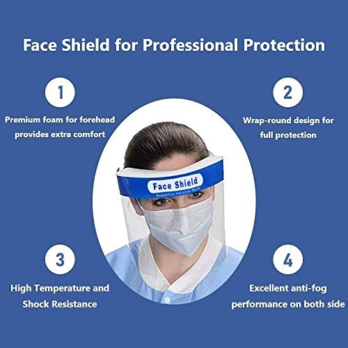 Suimiki 10pcs Transparent Safety Face Shield Reusable Protective Shield