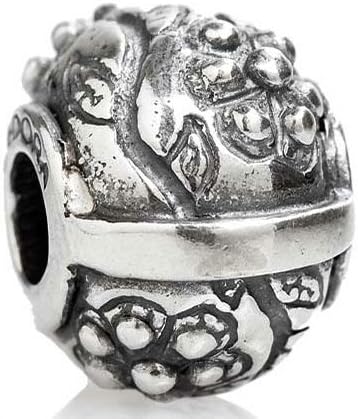 TEDORA ITALY 100% Hand-Made in Italy 925 Sterling Silver 'Vine' Charm Beads BEBV276 Fits Pandora Bracelet