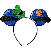 CLGIFT Goofy Ears, Black Web Mickey Ears Headband, Halloween Costume, Medium, Orange