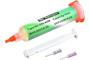 HOKMOKQOK Solder Flux, 559 No Clean Soldering Flux Paste,Lead Free Rosin Flux,10cc Tacky Soldering Flux,Soldering Liquid Flux for Electronics,For BGA,SMD,USB Socket Repairing (10ml)