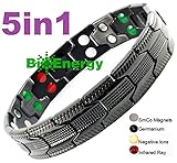 Titanium Magnetic Energy Germanium Armband Power Bracelet Health Bio 5in1 Bio 243
