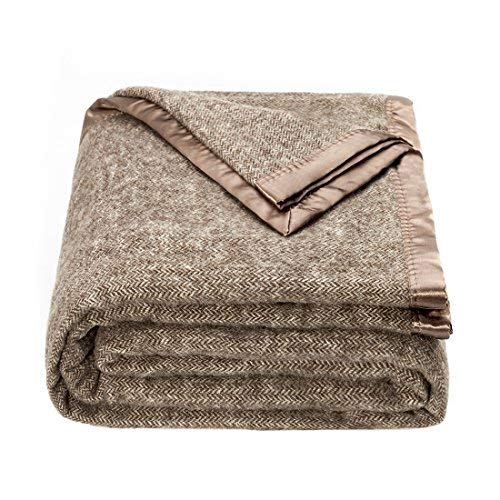 spencer & whitney Bed Throws Blankets Wool Blanket Brown Herringbone Throw Blanket Large Wool