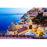 Jigsaw Puzzle 1000 Piece - Dreamy Positano - Signature Collection Twilight Sea Sight Large Puzzle Game Artwork for Adults Teens