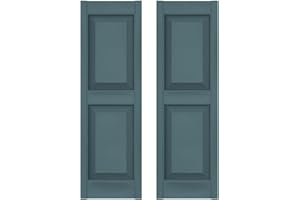 Builders Edge 12 in. W x 51 in. H Builders Edge, Standard Two Equal Panels, Raised Panel Shutters, Includes Matching Installation Spikes (Per Pair), 004 - Wedgewood Blue