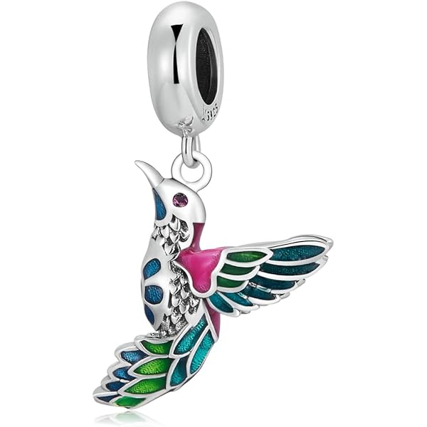 Parrot Dangle Charm - 925 Sterling Silver & Enamel Bead For Pandora-style Bracelets & Necklaces
