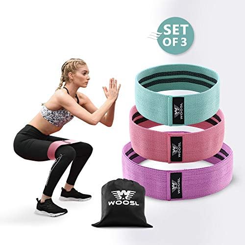 WOOSL Resistance Bands Loop Exercise Bands Booty Bands Workout Bands Hip Bands Wide Resistance Bands for Legs and Butt Resistance Bands for Legs and Butt Booty Band Hip Resistance Band (2019 Upgrade)