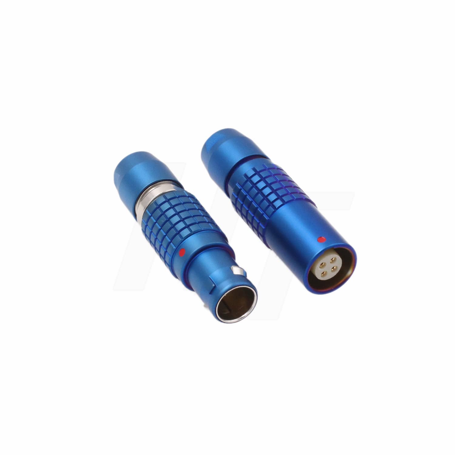 HangTon Blue 1B FGG PHG 304 4 Pin Connector Male Female Circular Push Pull Free Socket and Cable Plug Compatible for Lemo (4-pin, Blue)