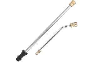 SSEHCWAN 2pcs Pressure Washer Extension Wand for Karcher K2 K3 K4 K5 K6 K7, Extension Lance (15.7"/40cm) + 30°Curved Extension Rod (8.7"/22cm) Stainless Steel Dirt Blaster Power Lance for Karcher