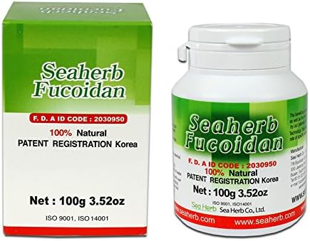 Seaherb Fucoidan Maximum Strength Brown Seaseed Extract Bottle, 100% Natural, 100g