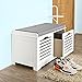 Haotian FSR23-K-W, White Storage Bench with 2 Drawers & Removable Seat Cushion, Shoe Cabinet Shoe Bench