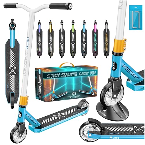 KESSER® Stunt Scooter X-Limit-Pro 360° Lenkung Funscooter Stuntscooter mit Ständer ABEC 9 Kugellagern, 110mm PU Räder, mit Ständer,Kickscooter Tretrol
