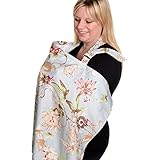 BEST Nursing Cover for Breastfeeding - Breathable Organic Cotton - Privacy Scarf - Gorgeous Pattern - Cover-up for Feeding Baby - PLUS E-BOOK ON BREASTFEEDING TIPS - LIFETIME GUARANTEE