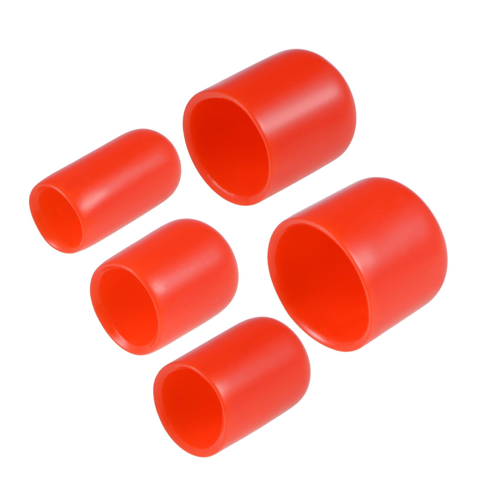 DMiotech 50 Pack 1/4" 3/8" 1/2" 3/4" 7/8" ID Red Screw Thread Protectors Rubber End Caps Bolt Covers for Screw Bolt Furniture Pipe