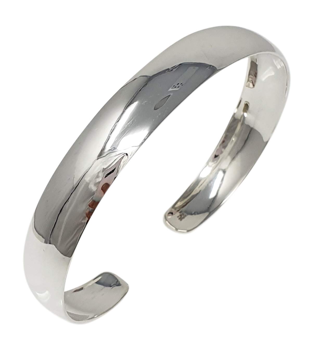 Treasure Bay Stunning Women's Mens Plain Sterling Silver Bangle Bracelet - ideal jewellery gift for her him