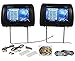 Rockville RVD951-BK 9” Black Dual DVD/USB/HDMI/SD Car Headrest Monitors + Games