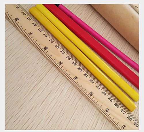 20PCS Amersumer 12 inch/ 30 cm Student Rulers Wood Rulers with Bilateral Scale, School Rulers Office Ruler Measuring Ruler, 2 Scale. (12 Inch and 30 cm)