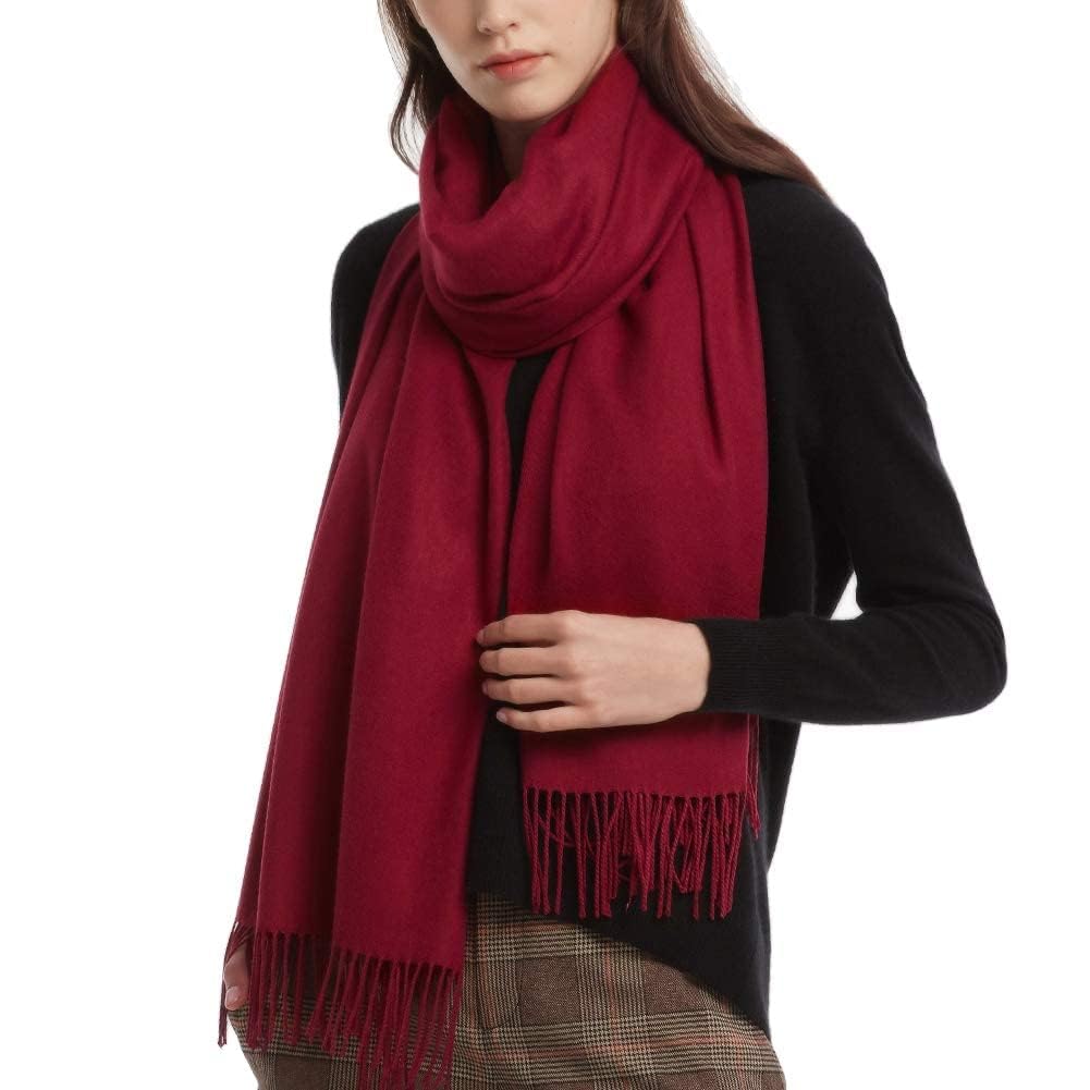FURTALK Womens Scarf Ladies Pashmina Shawls and Wraps Large Soft Warm Blanket for Gifts Winter, Wine Red