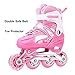 Girls Inline Skates Adjustable Rollerblades for Kids Girls with Illuminating Wheel the Premium Breathable Mesh Roller Skates w/ Double Secure Lock