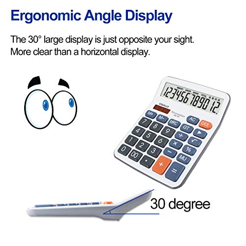 Pendancy Large LCD Display Button Electronic 12 Digits Desktop Minimalist Calculator(5M) - Thumbnail 2