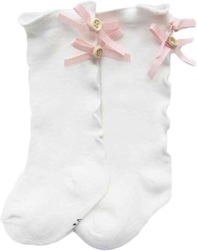 Greetuny Bebe Fille Chaussettes Hautes Genou Nœud Papillon Enfant Chaussettes Coton Mignon Soft Pour 0 3 Age Amazon Fr Vetements Et Accessoires