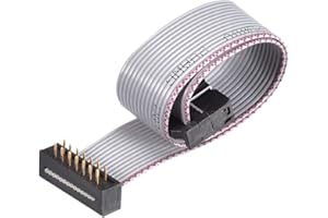 uxcell IDC Wire Flat Ribbon Cable FC/FD Connector A-Type 14Pins 2.54mm Pitch 0.2m Length Gray