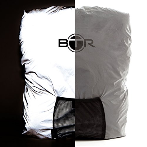 High Visibility Reflective L Silver Waterproof Backpack Cover. BEST Rucksack Cover For Low Light & Night Time Visibility. BTR Backpack Cover the Only 100% Waterproof Cover Needed. Be SEEN & KEEP DRY - Thumbnail 5