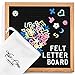 10x10 Black Felt Letter Board With 865 Letters, Numbers, Symbols, Punctuation And Emojis In 5 Different Colors (White, Blue, Yellow, Green and Pink) With 5 Storage Bags, Easel Stand and Wall Hanger