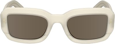 Unisex Adult Sunglasses CK24511S - Chalk with Solid Brown Lens