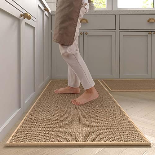 MontVoo Rugs and Mats Washable [2 PCS] NonSkid Natural Rubber Runner