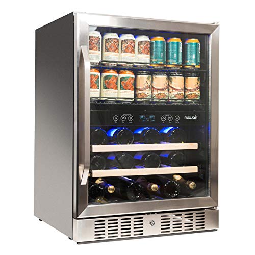NewAir 24” Wine and Beverage Refrigerator Cooler, 20 Bottle and 70 Can