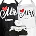Aprons Gift Set With His and Hers Aprons,Heart-Shaped Ring Dish,Mr. and Mrs. Est. 2019 Kitchen Cooking Set With Gift Box, Funny Cooking Bibs for Wedding Marriage Newlyweds(Set of 2) (Heart2019)