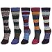 Zmart Women's Knit Cotton Vintage Colorful Stripe Boot Socks Casual Cozy Slouch Crew Socks 5 Value Pack